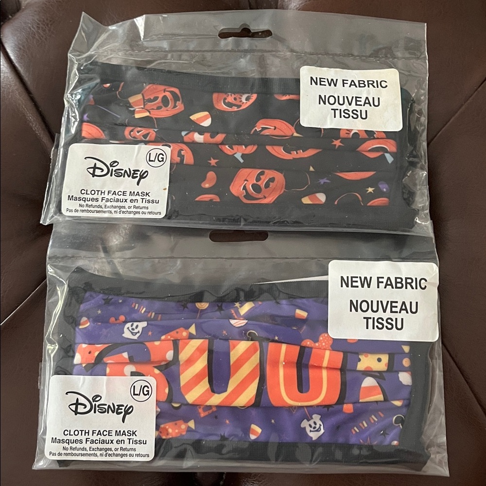 Lot of 2 Disney Parks reusable face masks Mickey Mouse Halloween